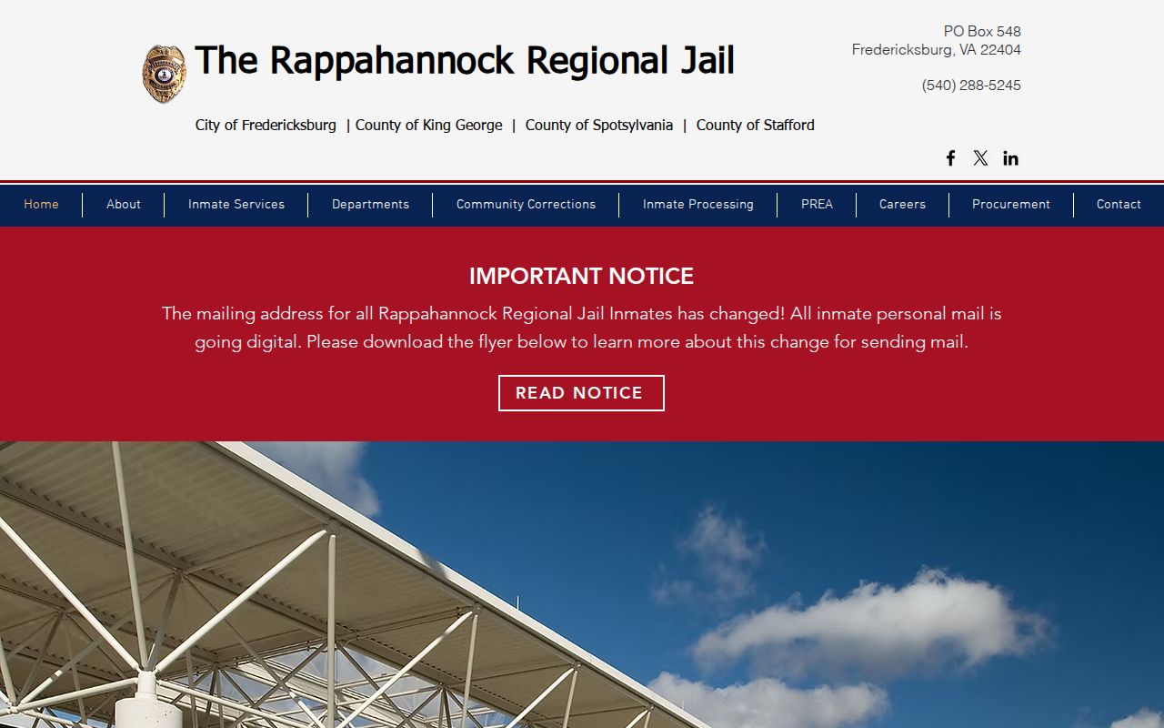 Stafford County warrant service and Rappahannock Regional Jail public information